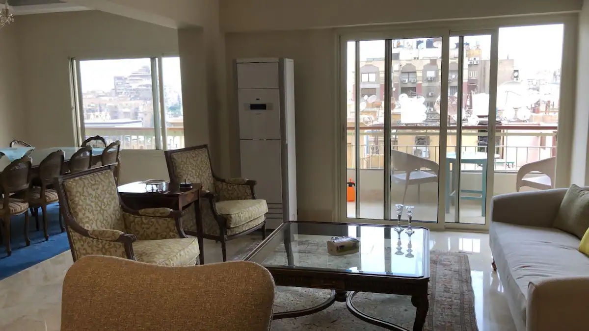 Zamalek Cairo rent 3bed flat property living dining